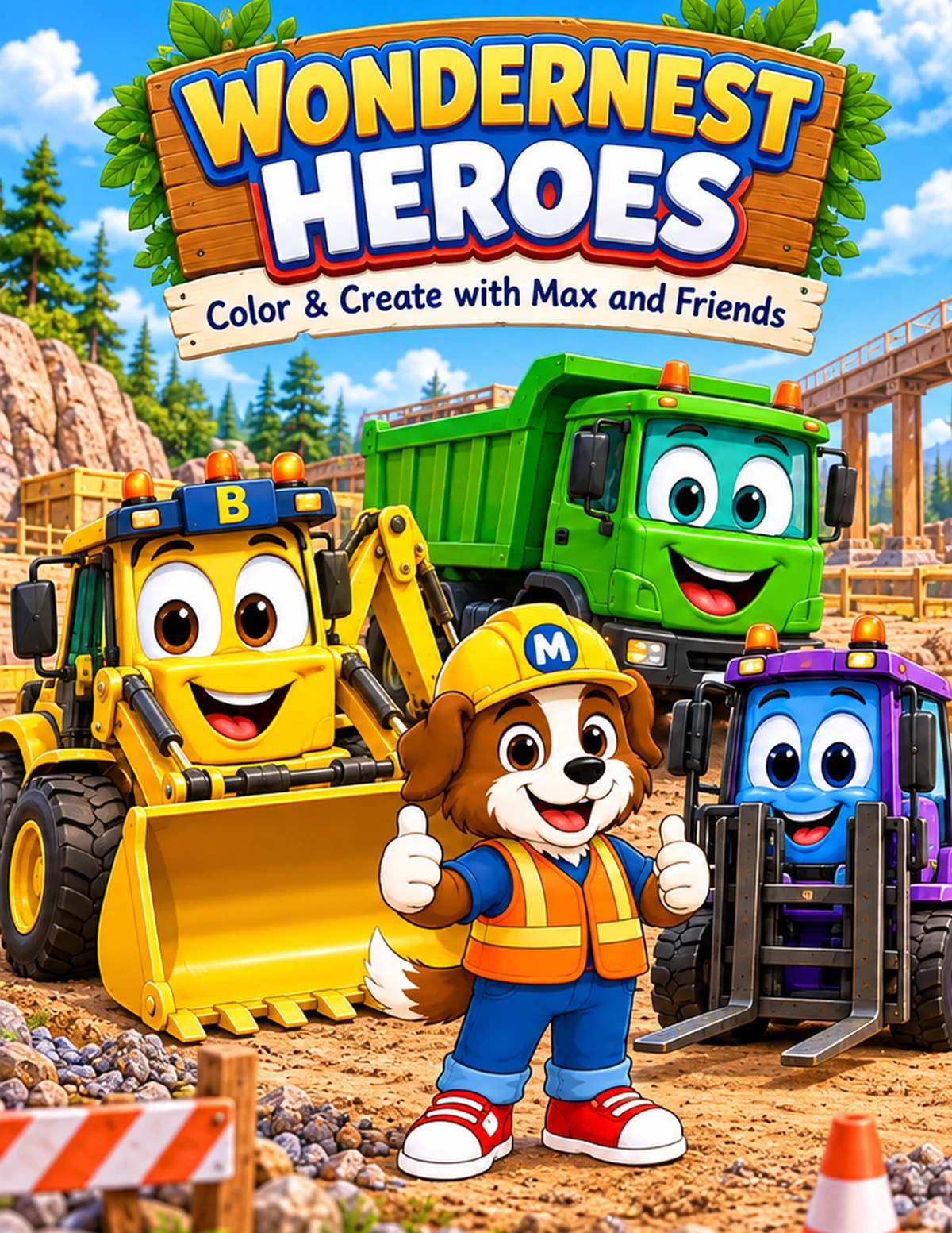 Front cover of WonderNest Heroes: Color & Create with Max and Friends.